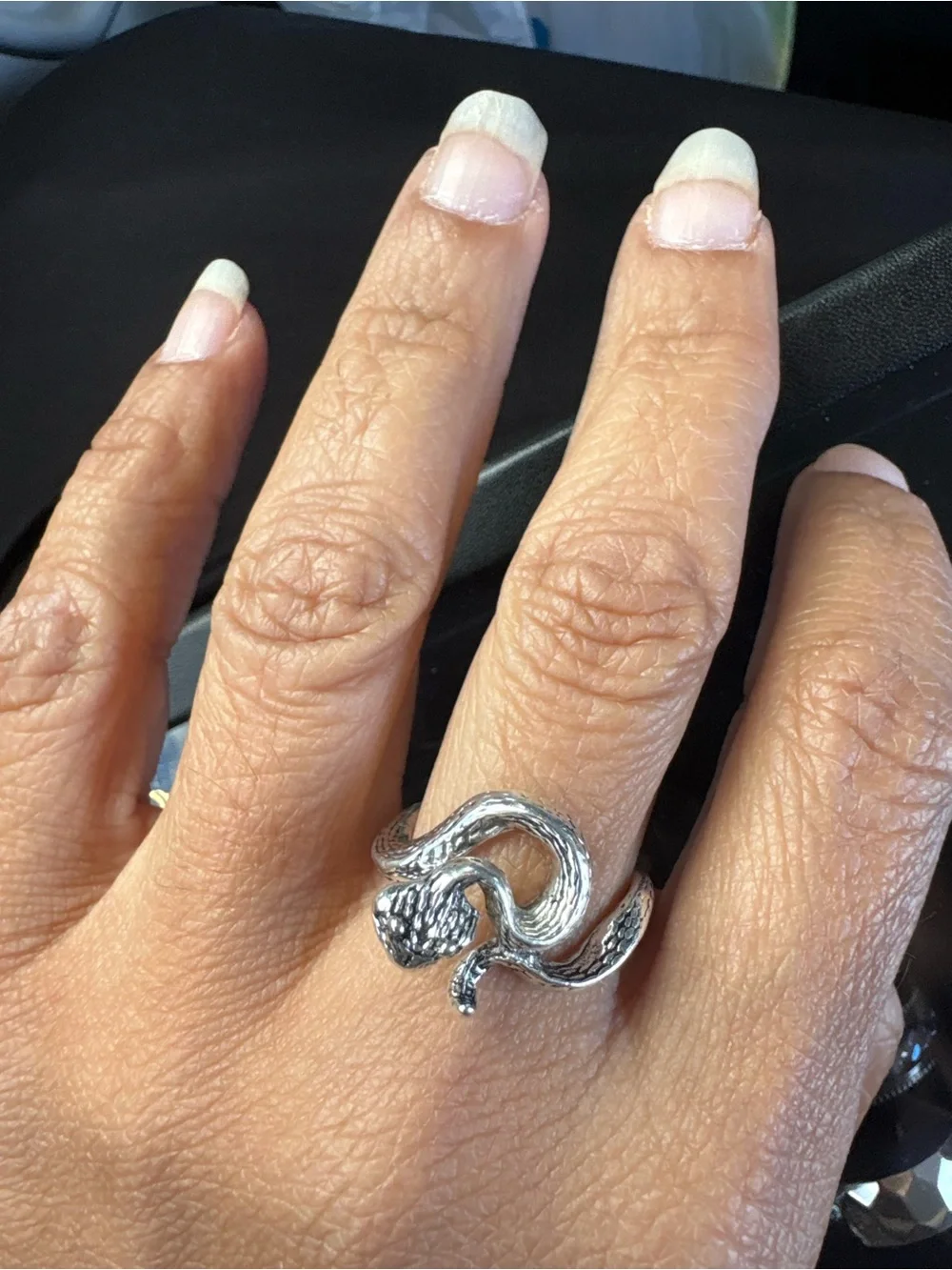 Silver Snake Wrap Ring for Reptile Lovers - Silver